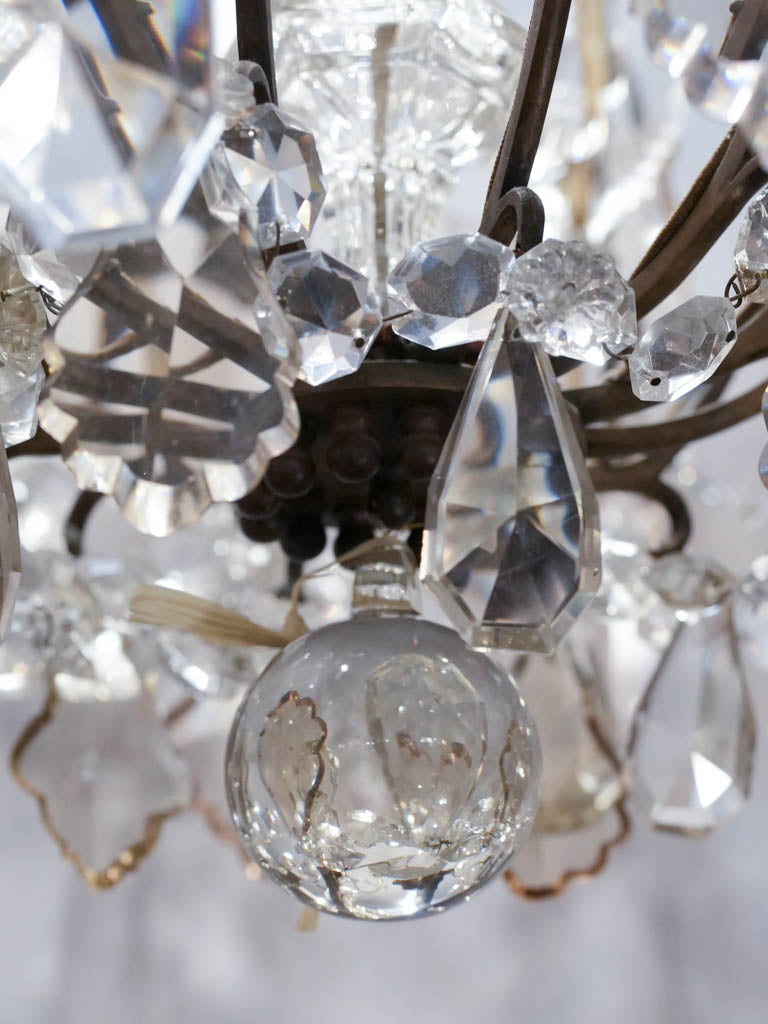 Ornate clear and amber vintage light fixture