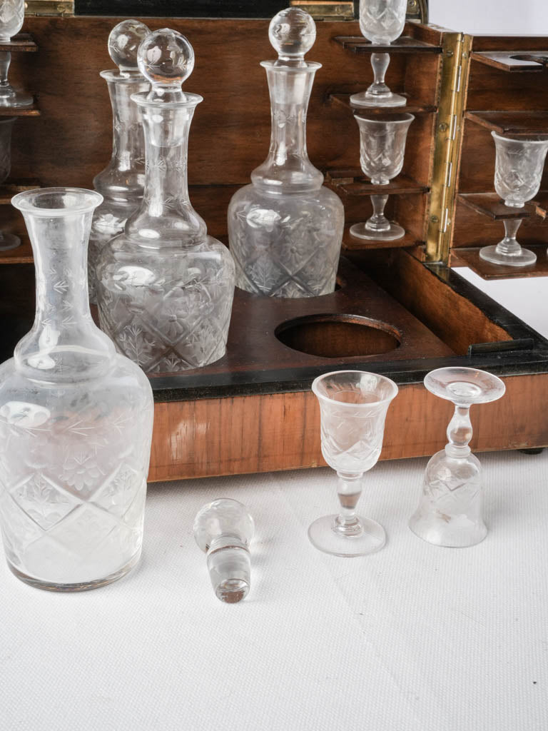 Handcrafted ebonized liquor cabinet.