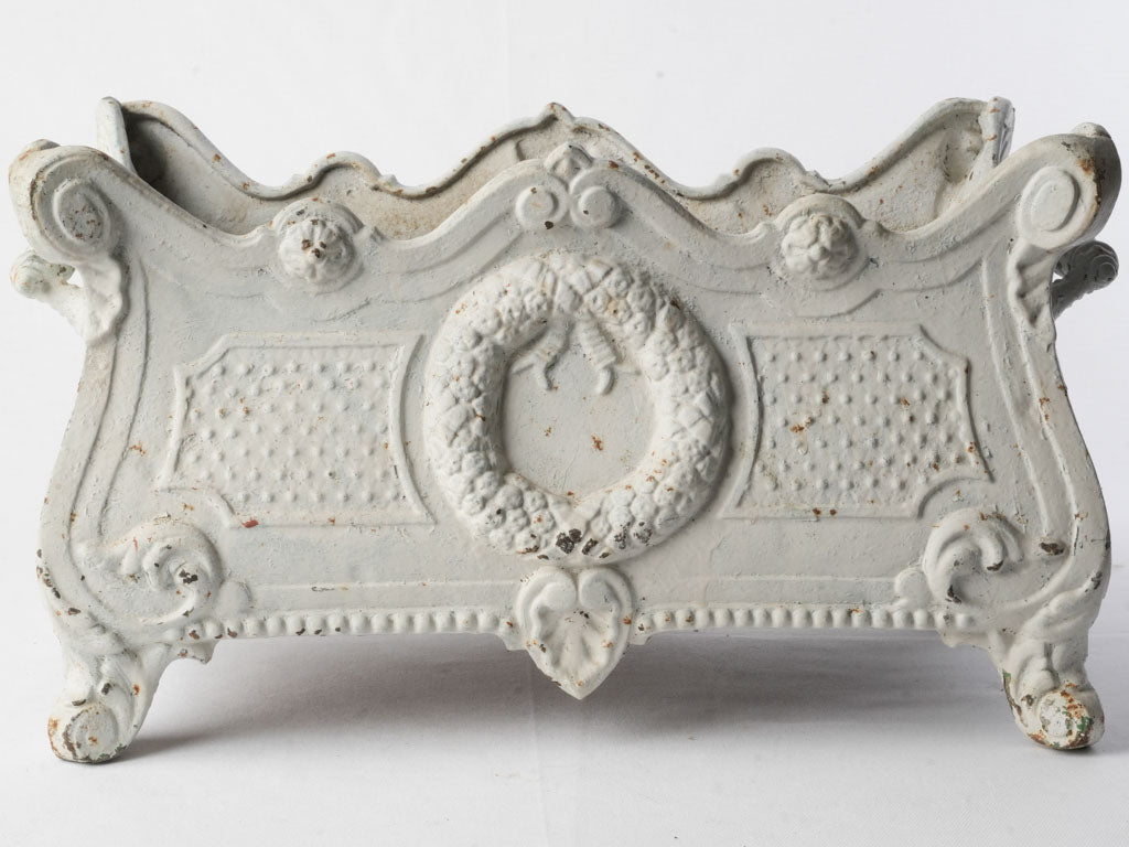 Pair of Cast Iron Jardinières in Soft White Paint c.1900 - 20¾"