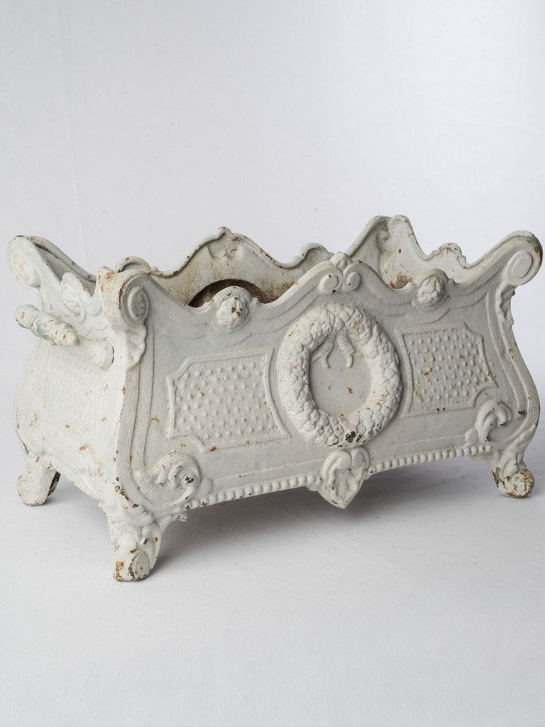 Pair of Cast Iron Jardinières in Soft White Paint c.1900 - 20¾"
