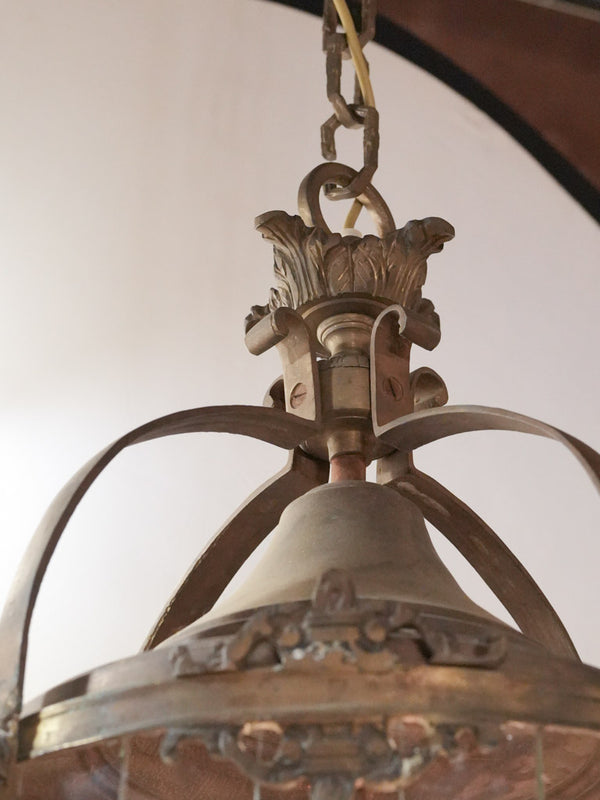 Large antique metal hanging lamp