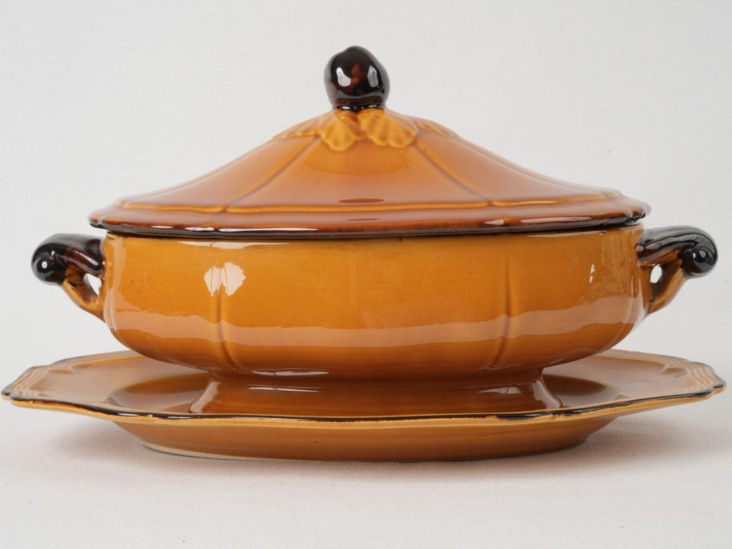 Elegant aged ocher platter set