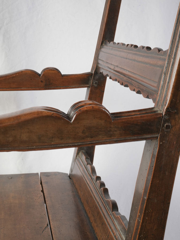 Walnut armchair rosette medallion feature  
