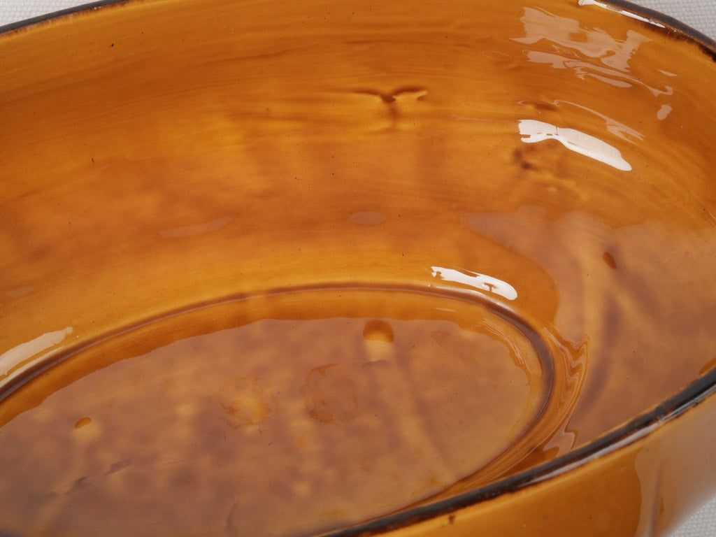Vintage ocher French apple tureen