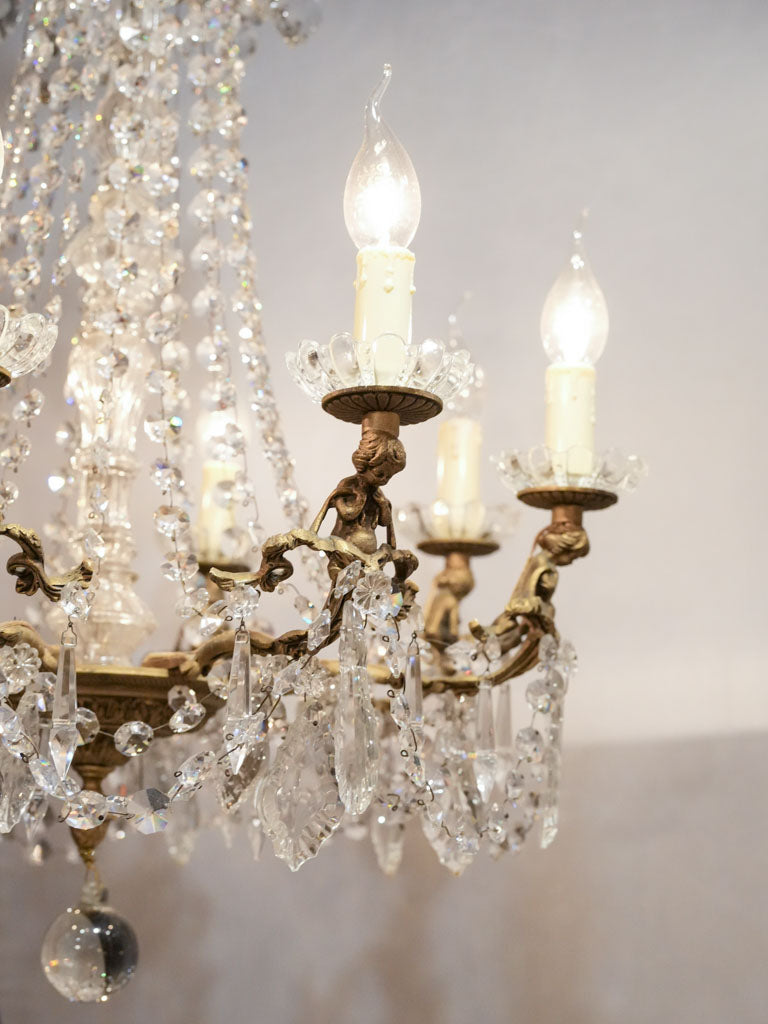 Intricate 19th Century Glass Chandelier