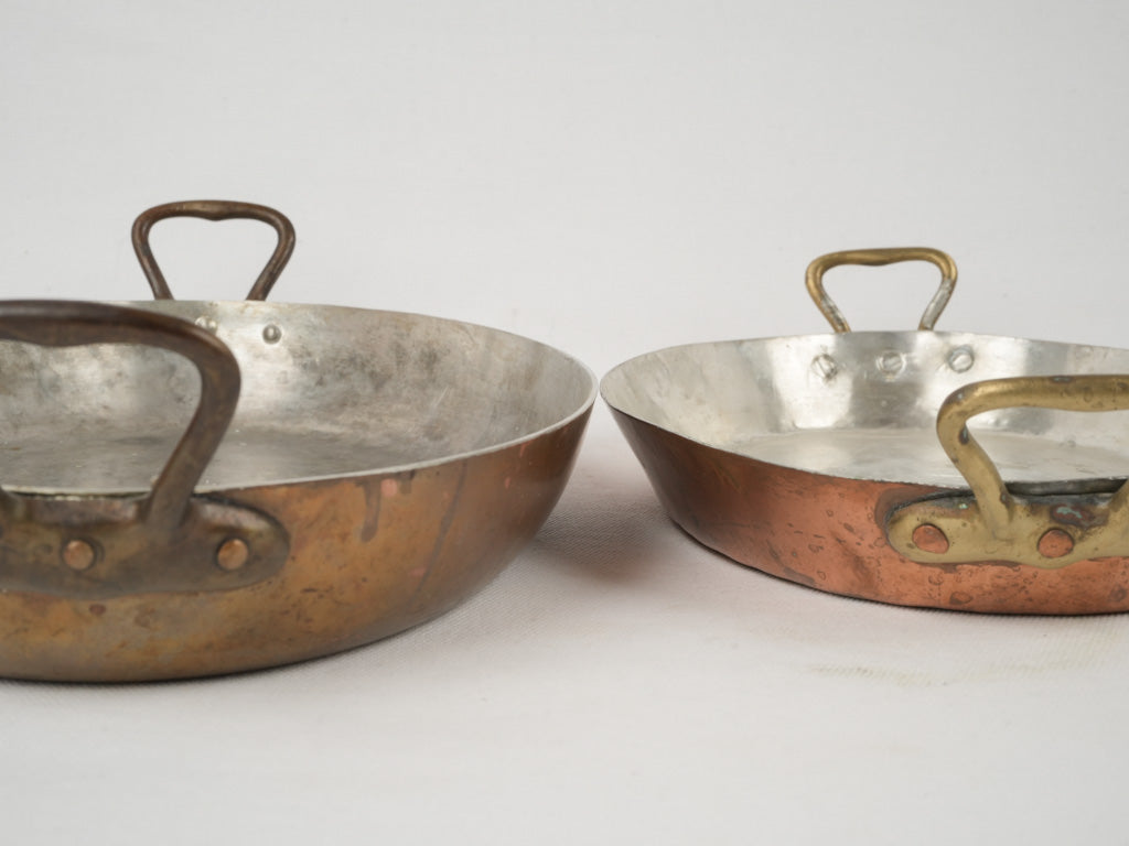 Authentic aged oval French gratin pans