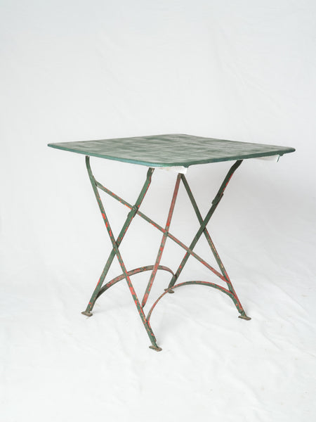 Mid-20th-Century French Folding Garden Table w/ Green Finish- 27¼
