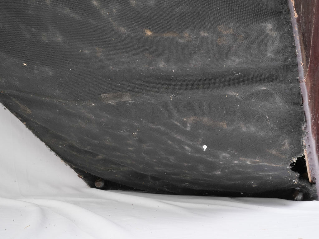 1970s Handcrafted Chesterfield Two-Seater in Patinated Burgundy Leather - 8¾"