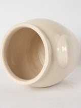 RESERVED CS Antique French stoneware crock pot - off white 9½"