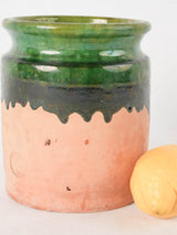 Vintage terracotta pot w/ green glaze - Aubagne 6"