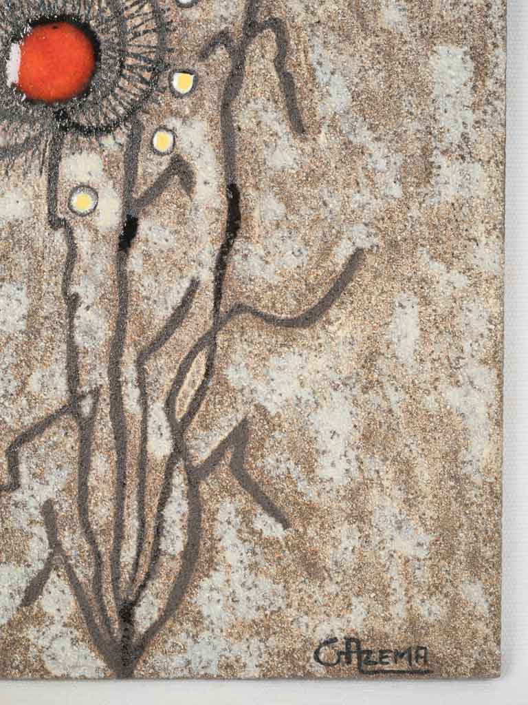 Lava-enameled floral design