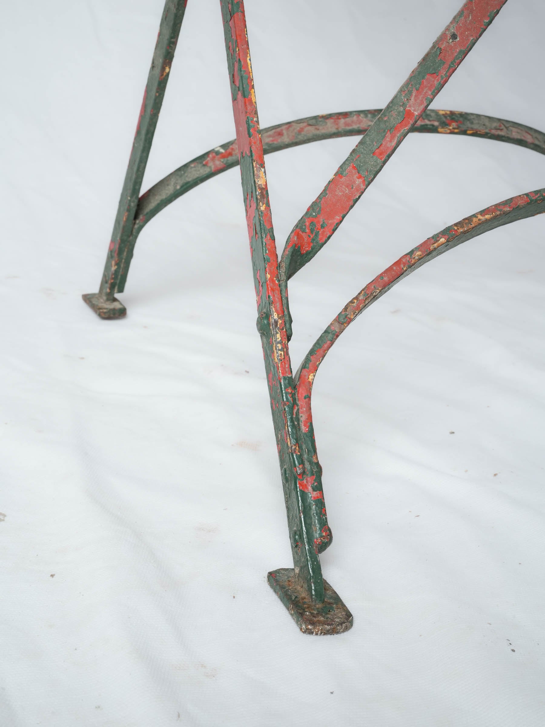 Mid-20th-Century French Folding Garden Table w/ Green Finish- 27¼" x 27½"