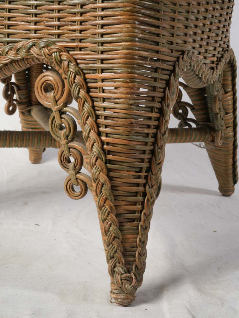 Dramatic sculptural wicker armchair