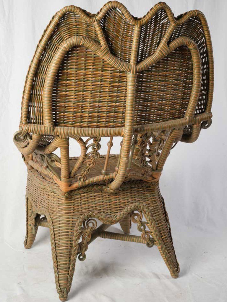 Natural fiber wicker furniture piece