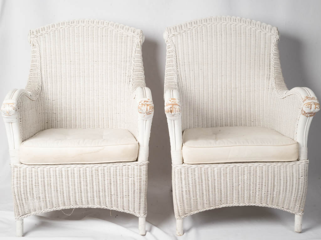 Timeworn French rattan chairs