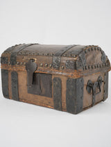 Antique leather-covered French messenger box