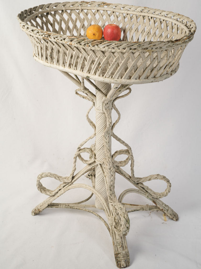 Romantic Napoléon III Painted Wicker Plant Stand c. 1880 - 33½"