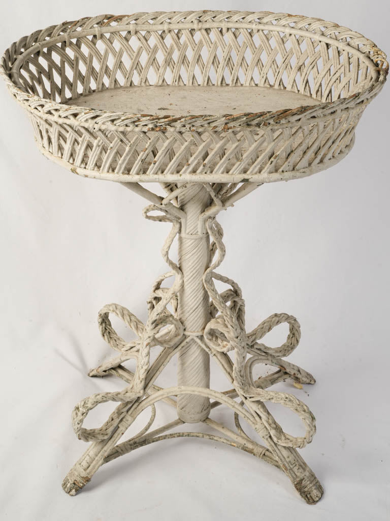 Romantic Napoléon III Painted Wicker Plant Stand c. 1880 - 33½"