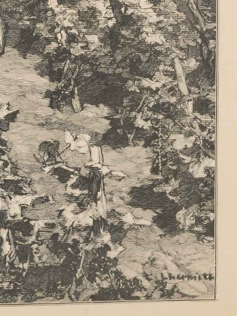 Richly textured historical print