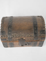 Decorative French leather-clad messenger trunk