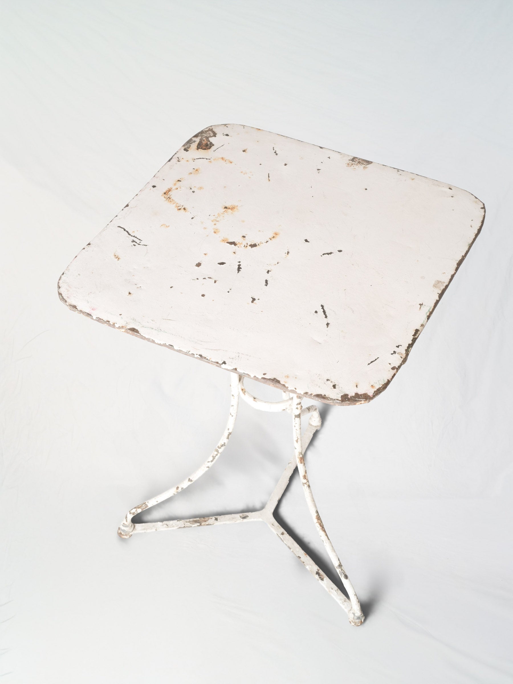 Pair of Mid-20th-Century French White-Painted Iron Garden Tables - 27½" x 21¼"