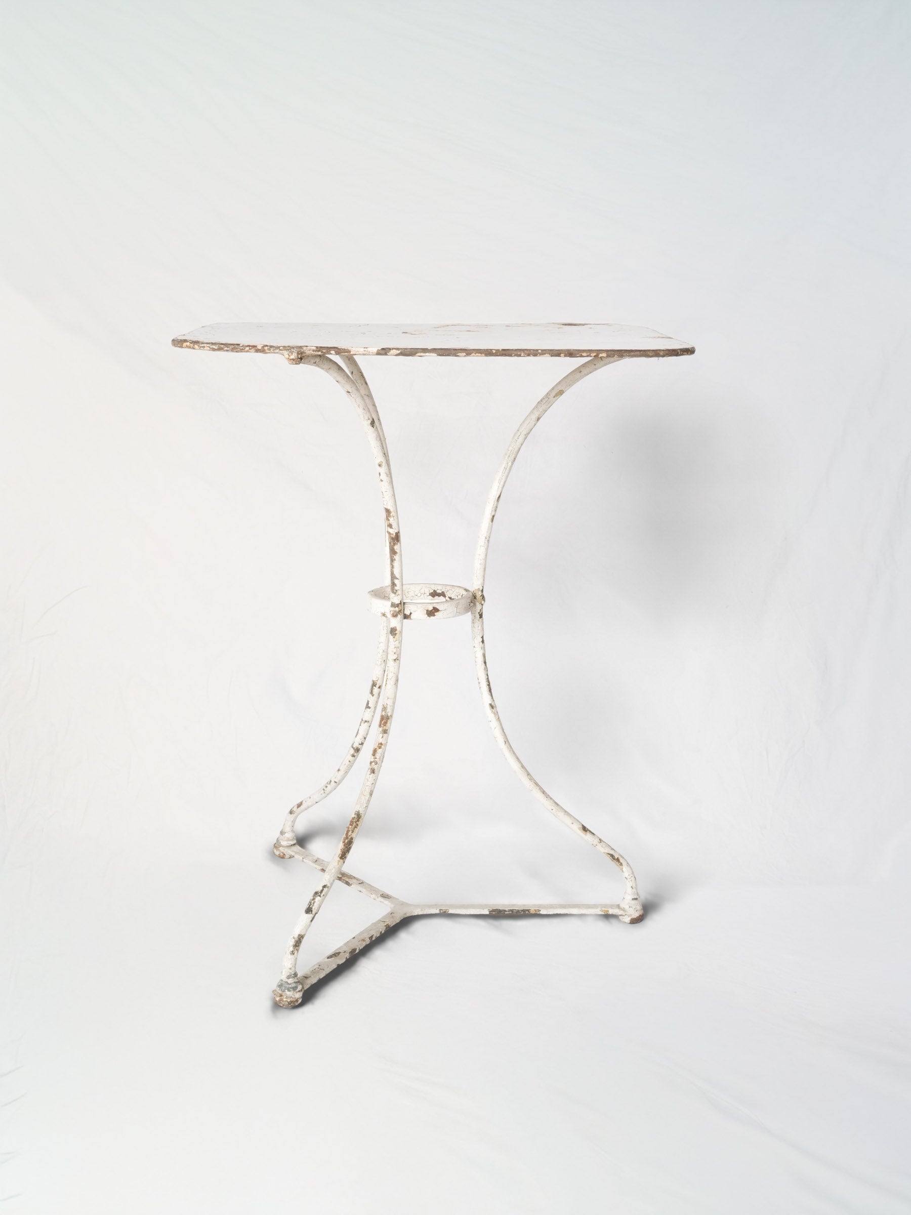 Pair of Mid-20th-Century French White-Painted Iron Garden Tables - 27½" x 21¼"