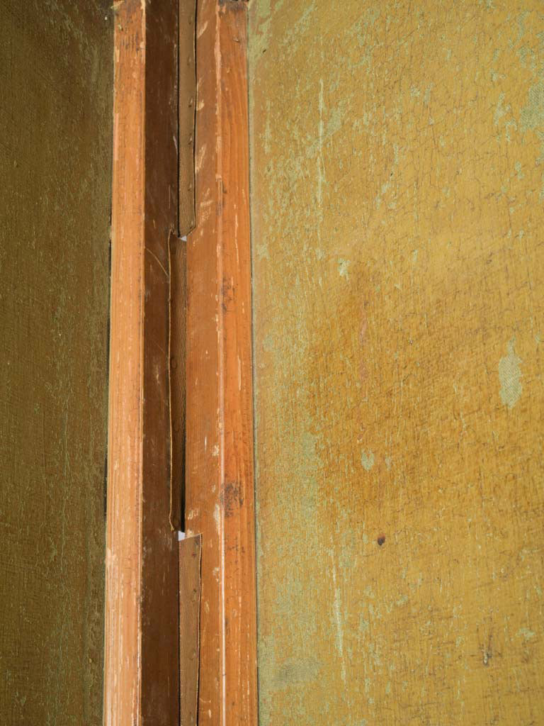 Antique French Three-Panel Painted Canvas Folding Screen - 69" x 69¾"