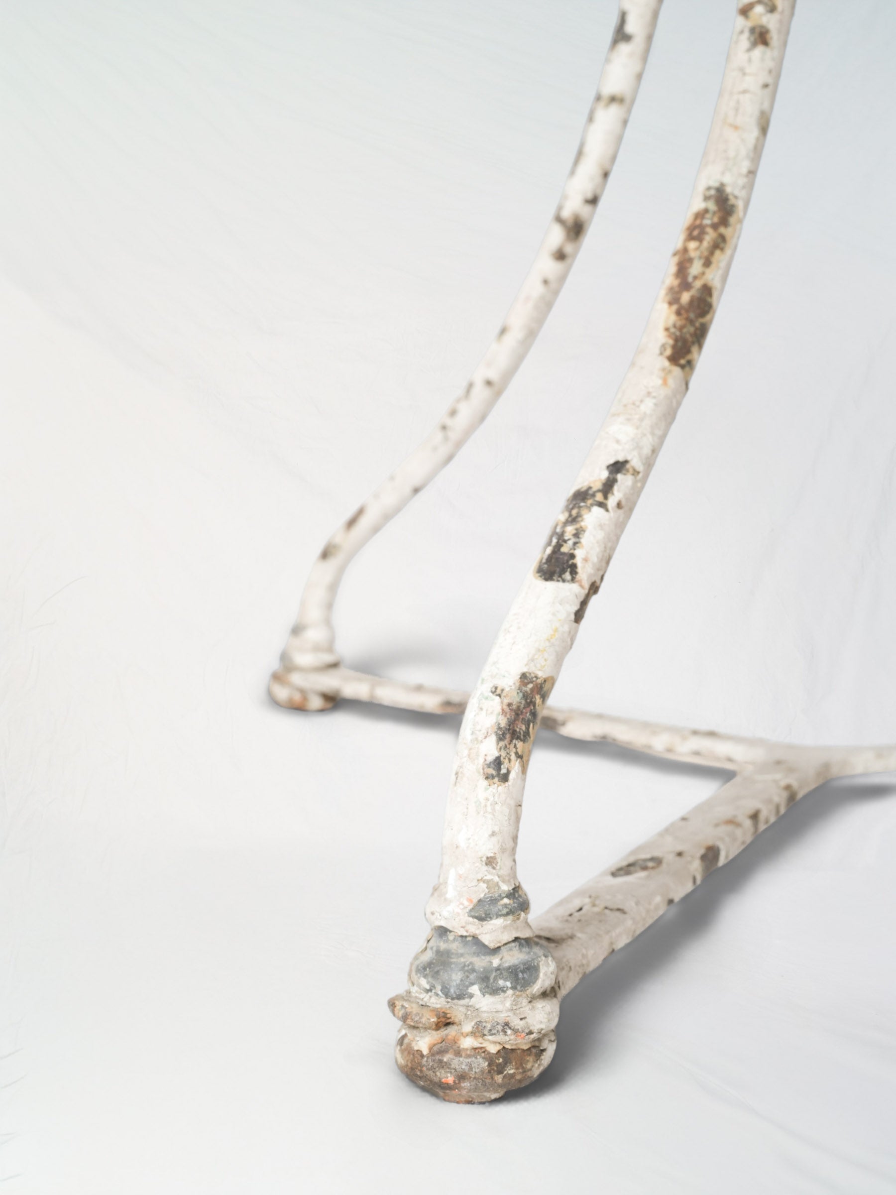 Pair of Mid-20th-Century French White-Painted Iron Garden Tables - 27½" x 21¼"