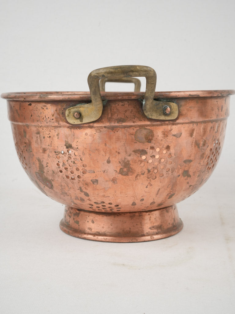 Antique French copper colander 9¾