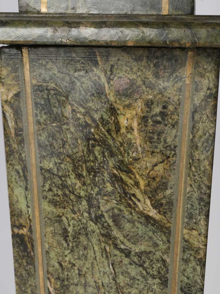 Handsome Pair of French Art Deco Alpine Green Marble Pedestals - 41"