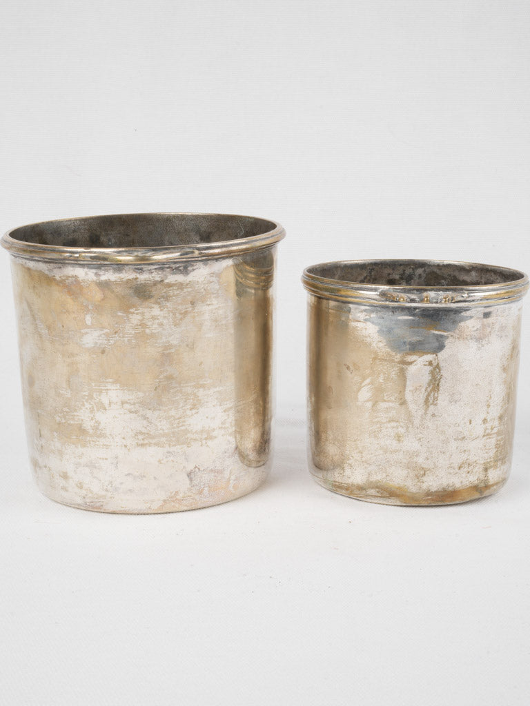 Aged silver-copper patina ice pail