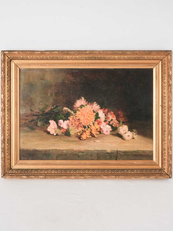 Antique floral Lillie Honnorat painting