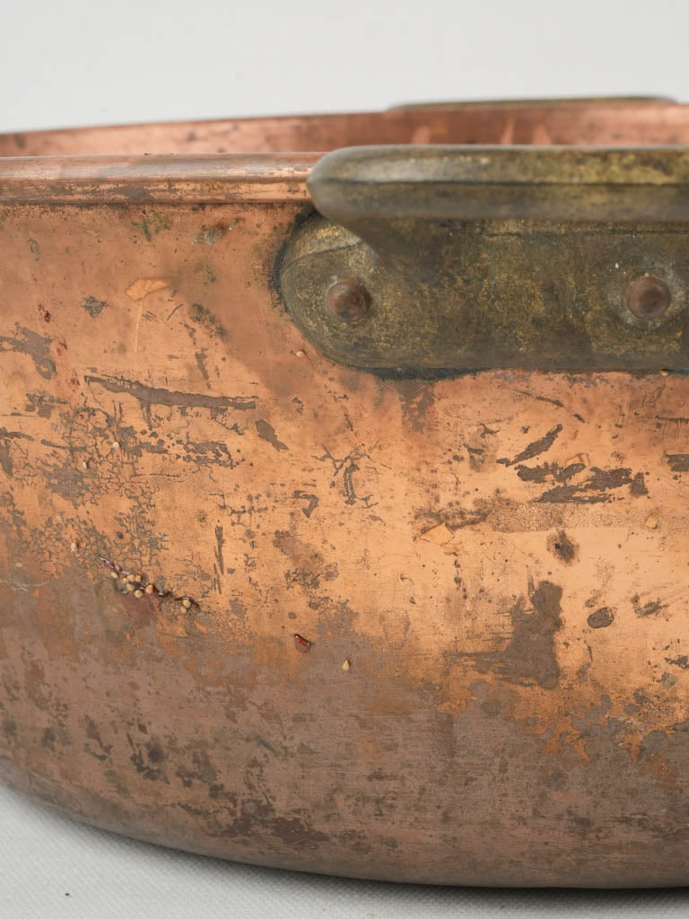 Elegant weathered copper cookware