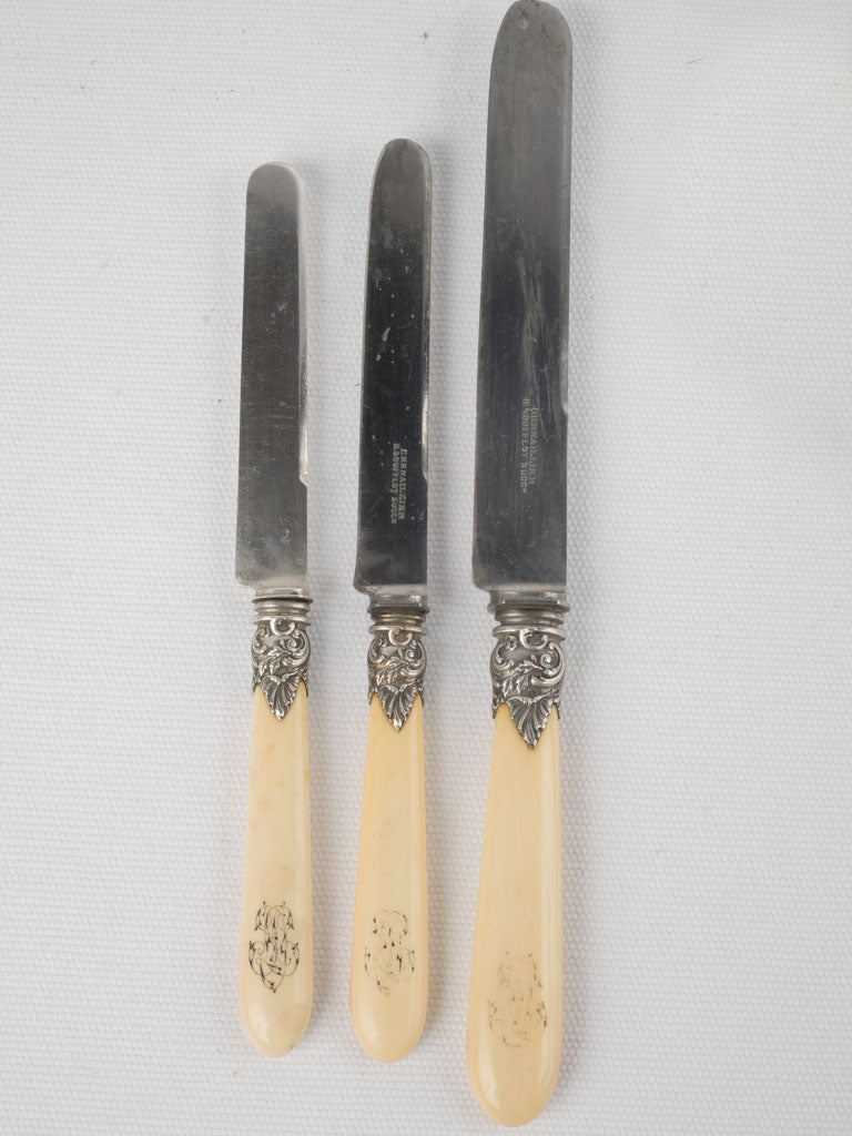 Vintage stainless steel cheese knife set
