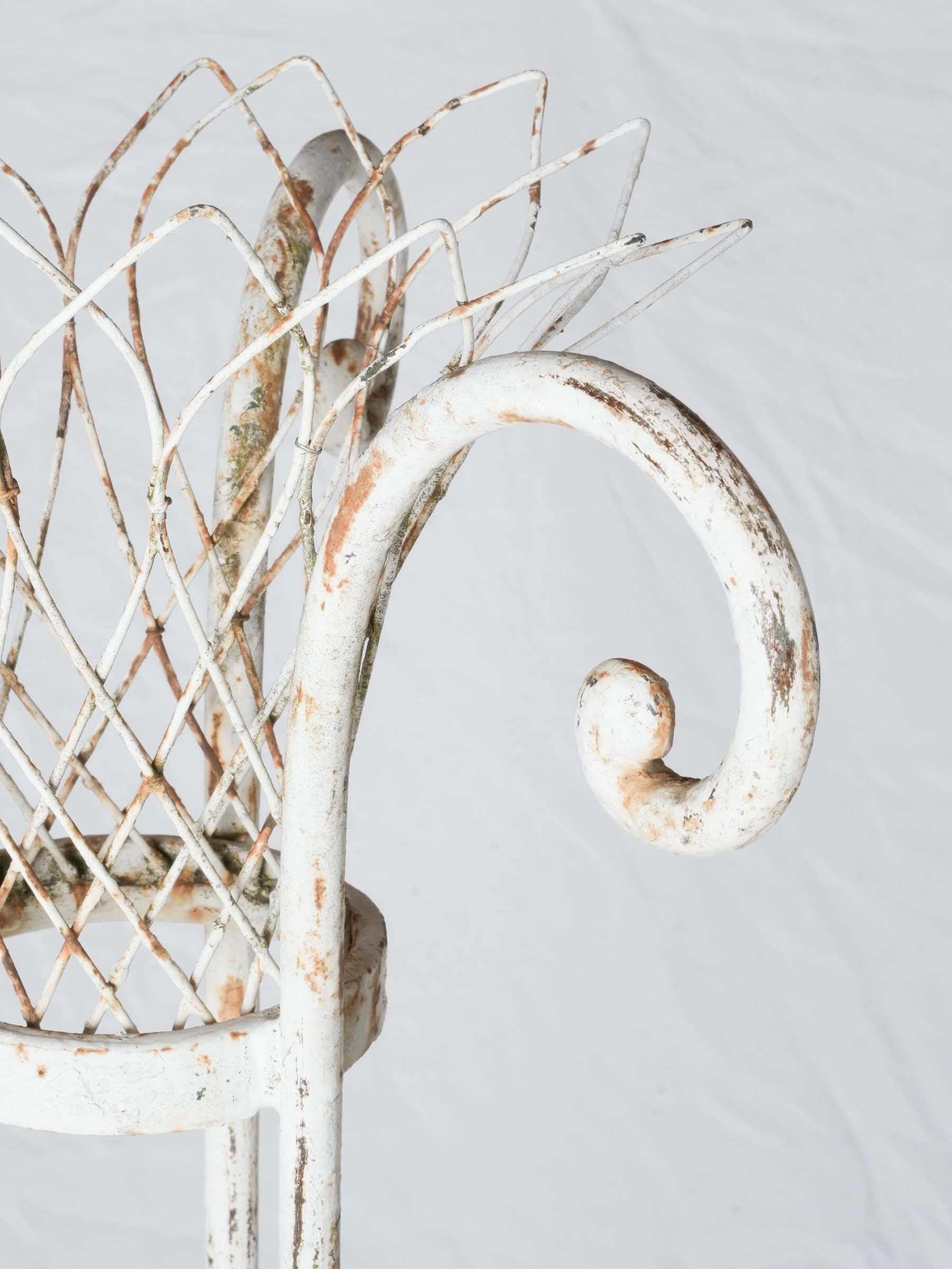 Early- to Mid-20th-Century French White-Painted Wrought-Iron Plant Stand - 52¾"x 28¾"