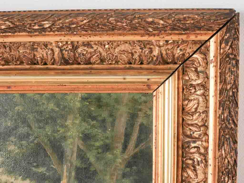 Antique French oil on canvas of a Provencal home - Mas 1905 - 19" x 23¼"