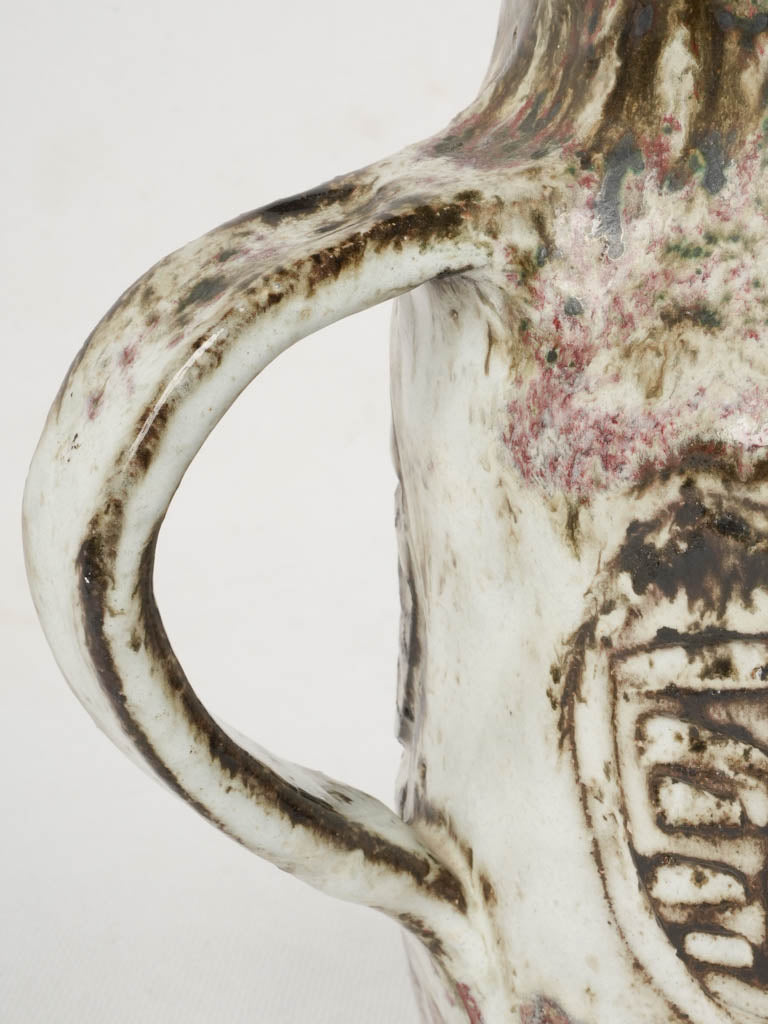 French ceramicist's textured vintage pitcher  