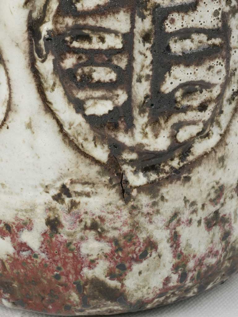 Artistic detailed French pottery vase  