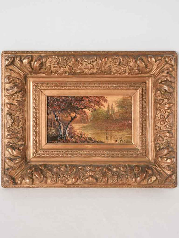 19th century landscape painting - river 16¼" x 21¾"