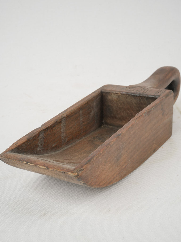 Charming primitive wooden grain scoop