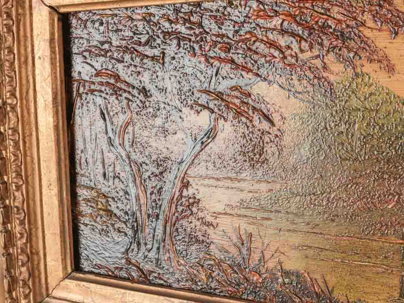 19th century landscape painting - river 16¼" x 21¾"