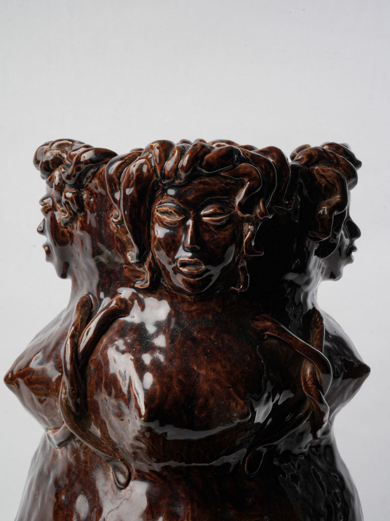 Deep brown artistic vase  