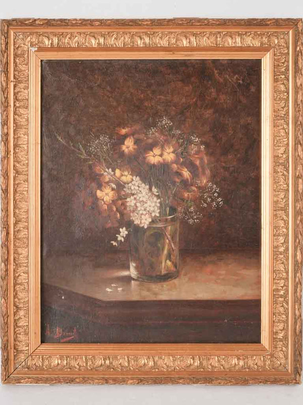 Antique floral still life painting