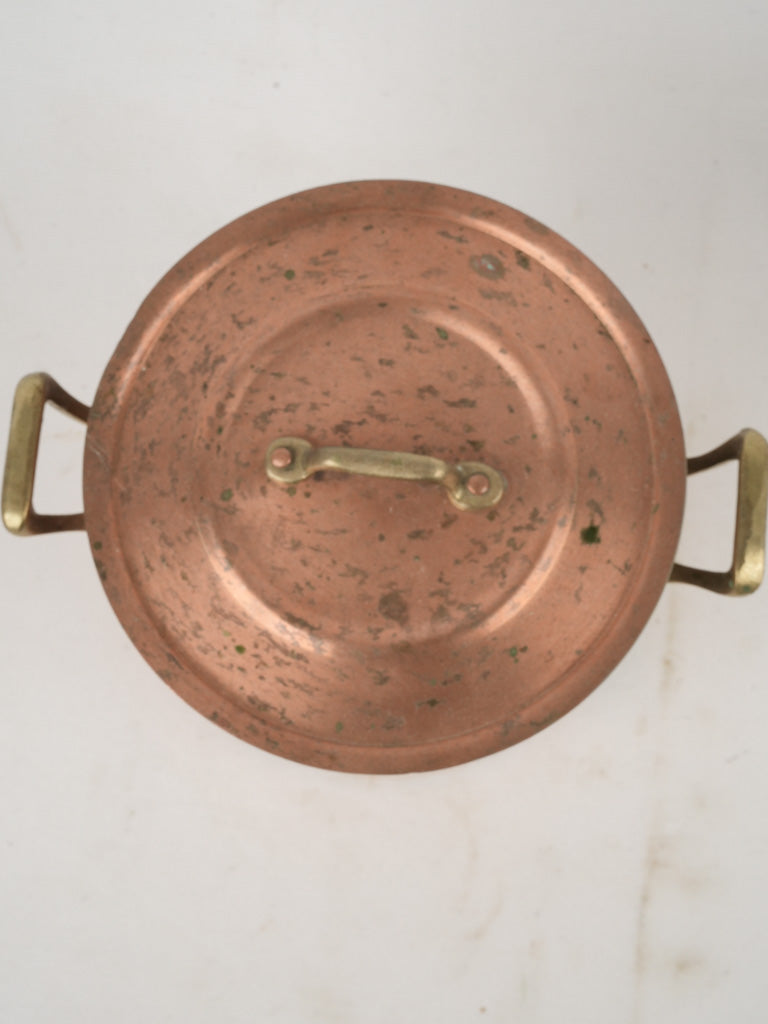 Aged bronze saucepan for rustic kitchen