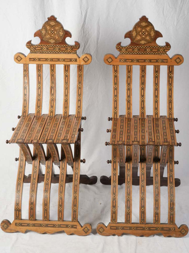 Vintage architectural silhouette folding chairs  