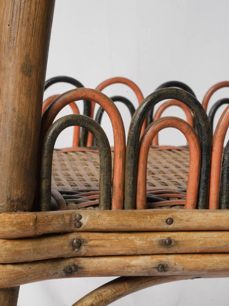 French Belle Epoque Polychrome Rattan Pedestal - 42½"