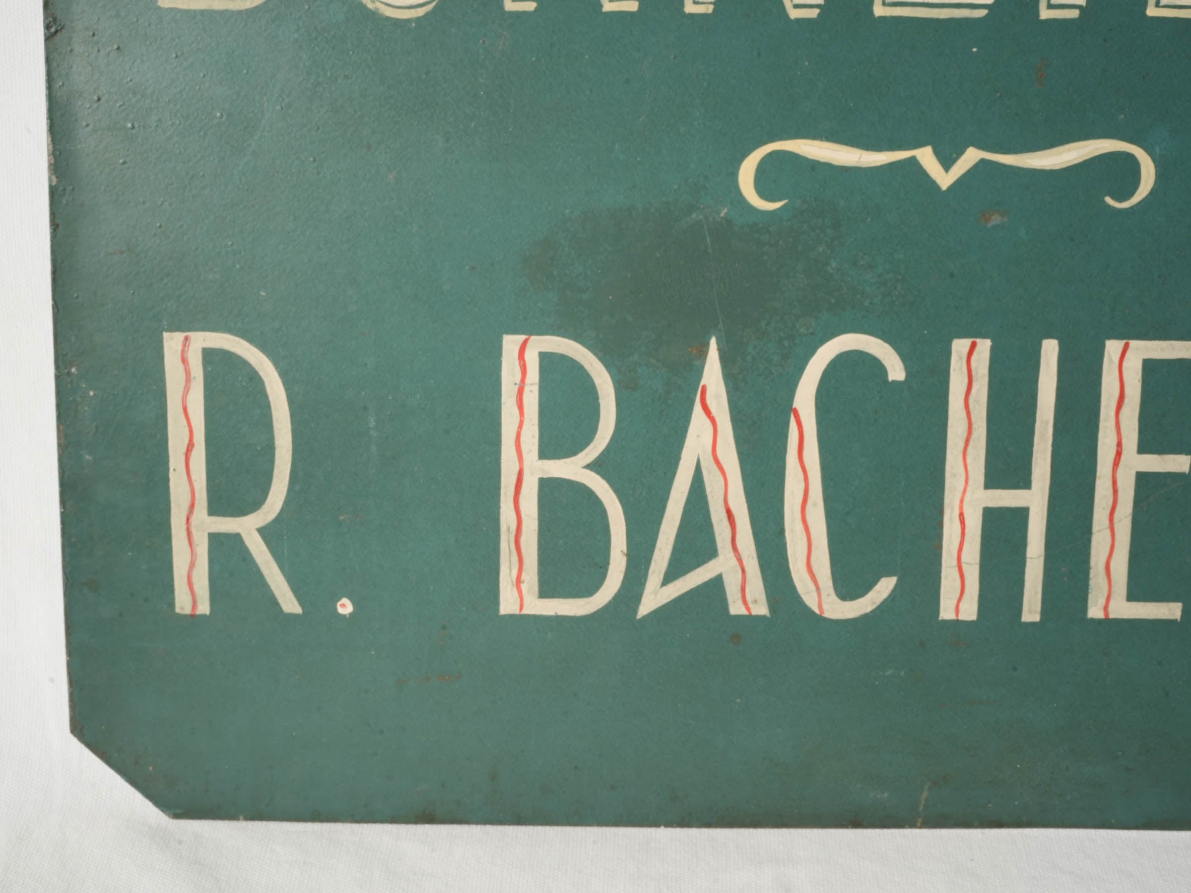 Antique Hand-Painted French Hosiery Shop Sign - 18" x 23¾"