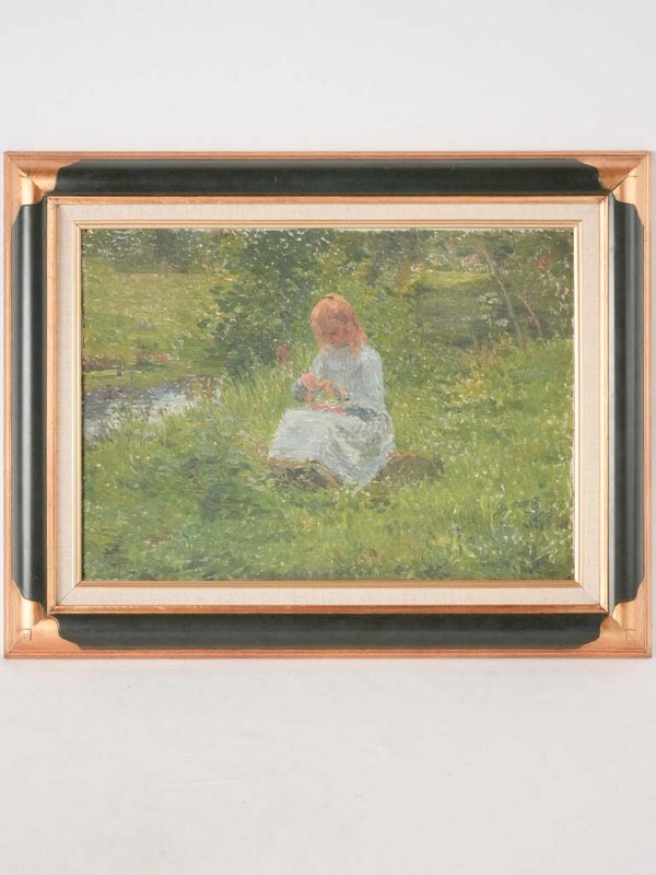 Antique Victorian framed Lecomte painting