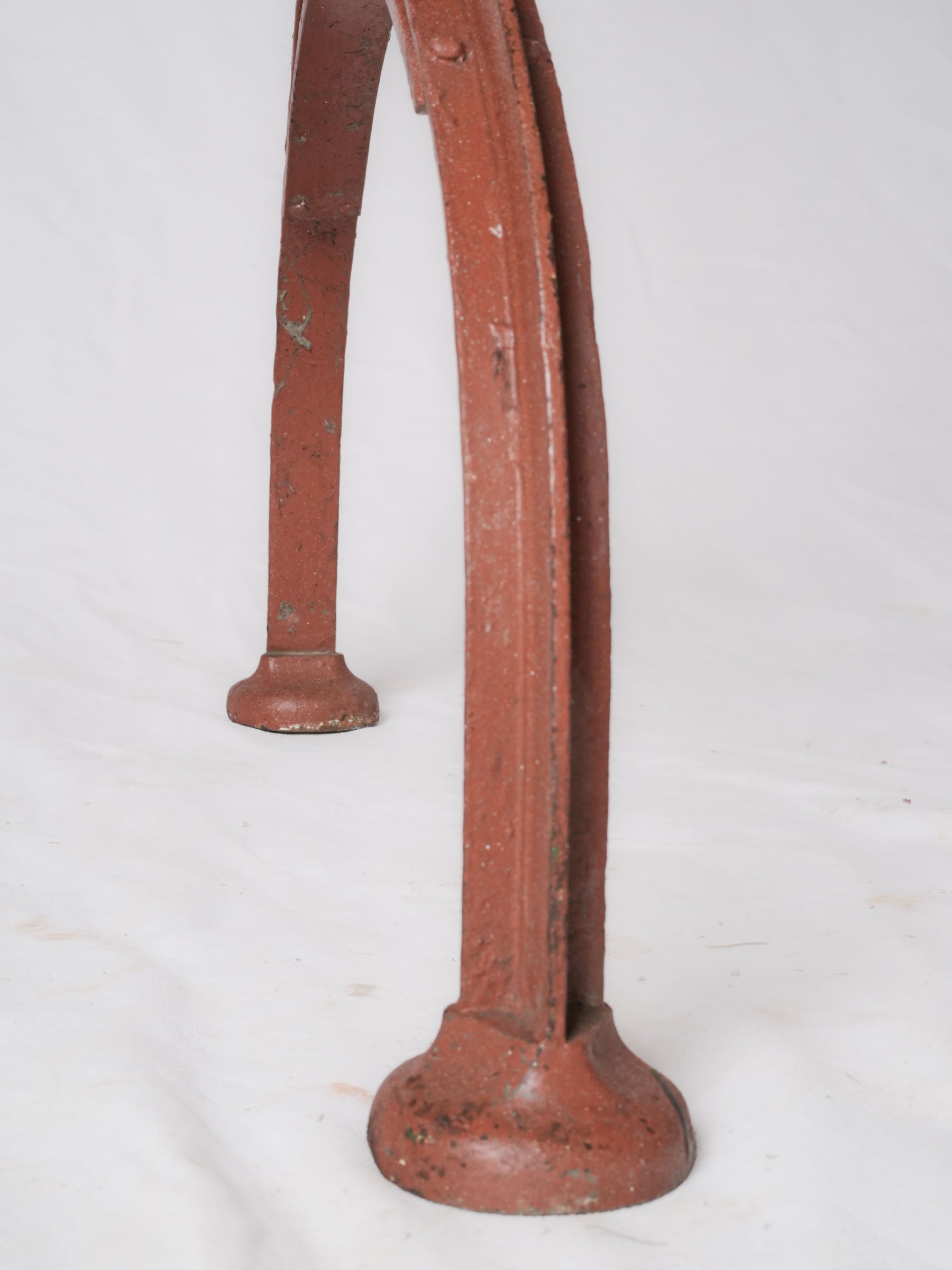 Early-20th-Century French Iron Bistro Table w/ Modern Glass Top - 45¼"