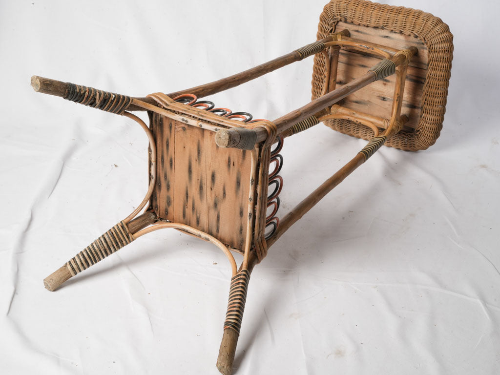 French Belle Epoque Polychrome Rattan Pedestal - 42½"